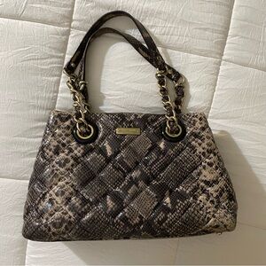 Kate Spade Shoulder Bag Purse Maryann Snake Gold Coast Gorge Quilted